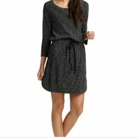 LOFT Drawstring Sweater Dress Charcoal Gray Women’s Size Small - Picture 4 of 4